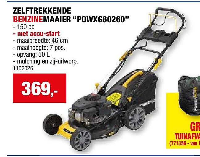 ZELFTREKKENDE BENZINEMAAIER “POWXG60260”