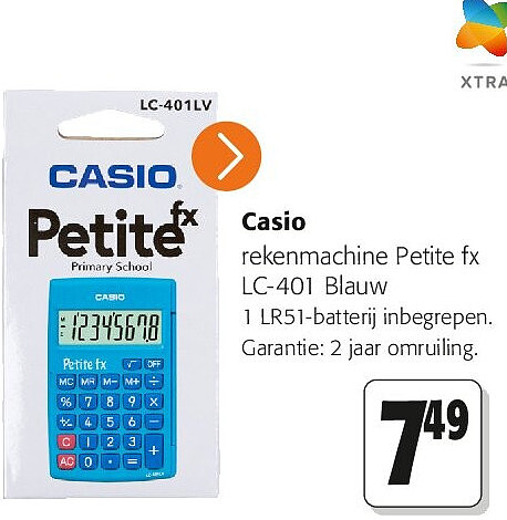 Casio rekenmachine Petite fx