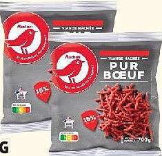 Viande hachée pur bœuf 15% MG surgelée Auchan