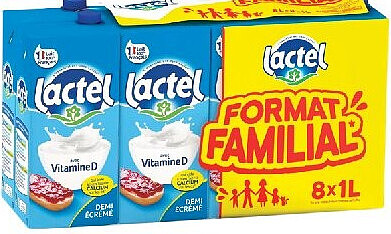 Lait demi-écrémé avec vitamine D Lactel