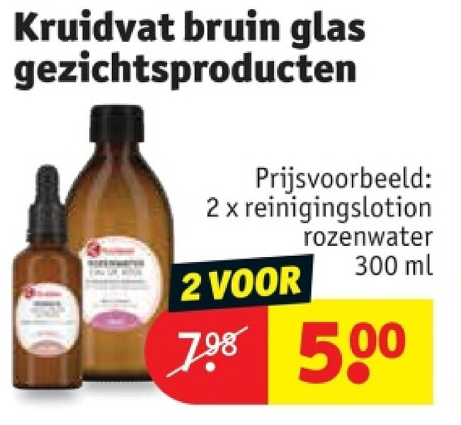 Kruidvat bruin glas gezichtsproducten