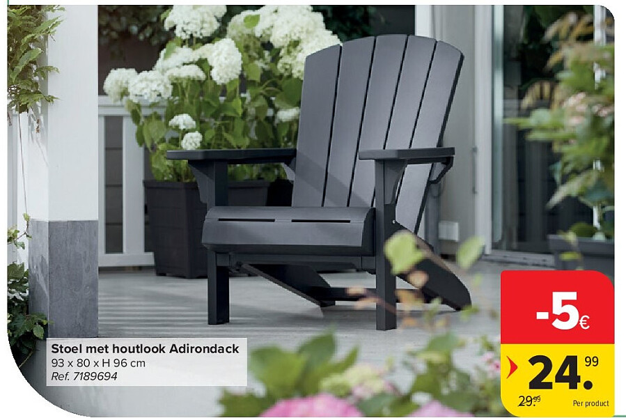 Stoel met houtlook Adirondack