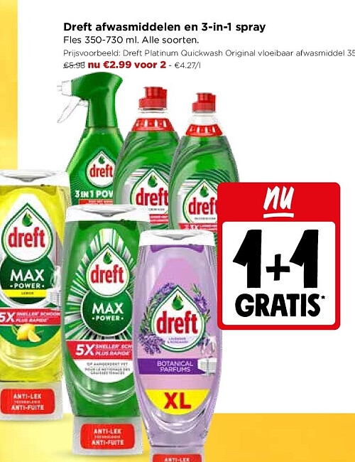 Dreft afwasmiddelen en 3-in-1 spray