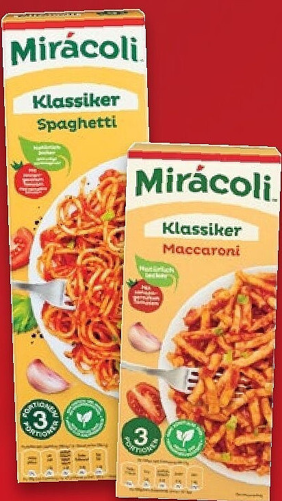 Mirácoli Spaghetti oder Macaroni Klassiker mit Tomatensauce, 356,2–376,2-g-Packung
