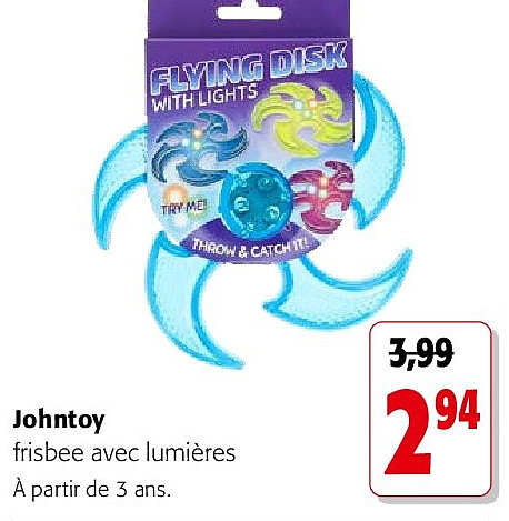 Johntoy frisbee avec lumières