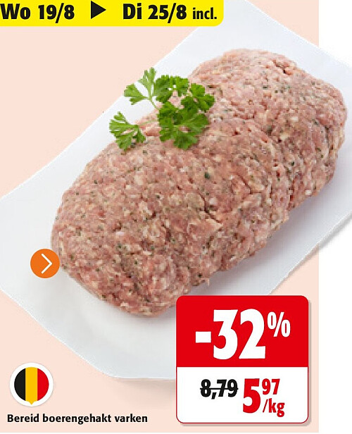 Bereid boerengehakt varken