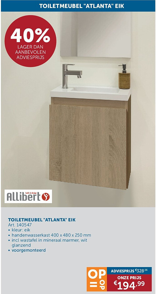 TOILETMEUBEL "ATLANTA" EIK