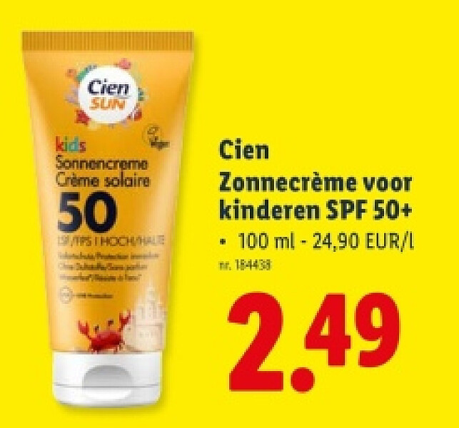 Zonnecrème voor kinderen SPF 50+