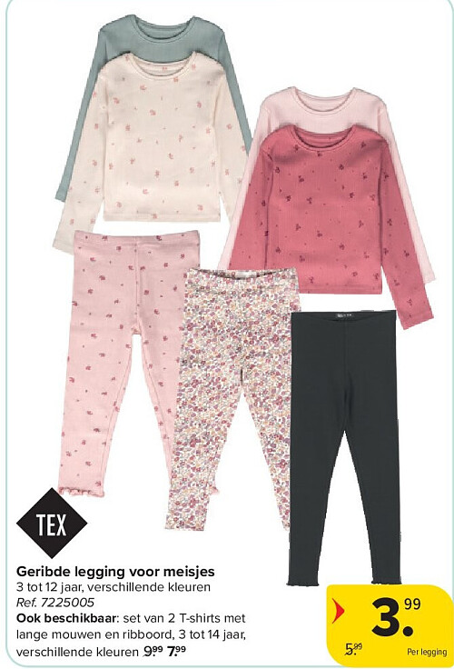 Geribde legging voor meisjes