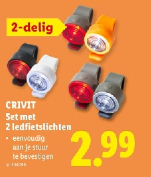 Set met 2 ledfietslichten