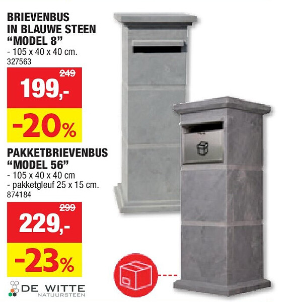 BRIEVENBUS IN BLAUWE STEEN “MODEL 8”