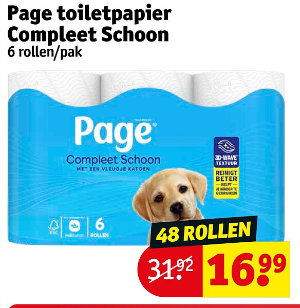 Page toiletpapier Compleet Schoon