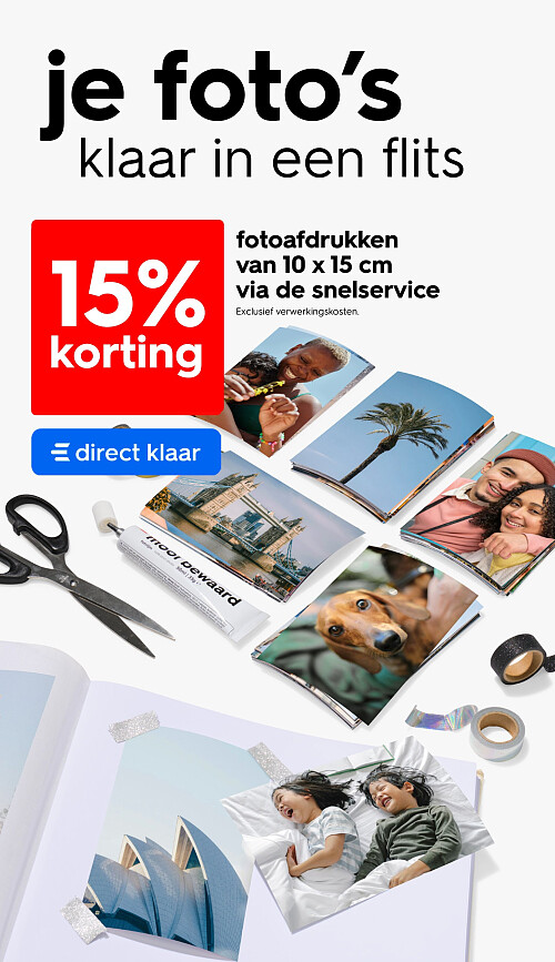 fotoafdrukken van 10 x 15 cm via de snelservice