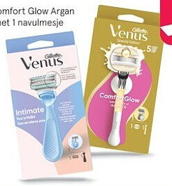 Gillette en Gillette Venus scheersystemen, bijv. Gillette Venus Comfort Glow Argan Olie scheersysteem met 1 navulmesje