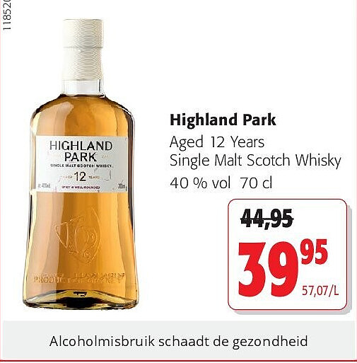 Highland Park Aged 12 Years Single Malt Scotch Whisky 40 % vol 70 cl