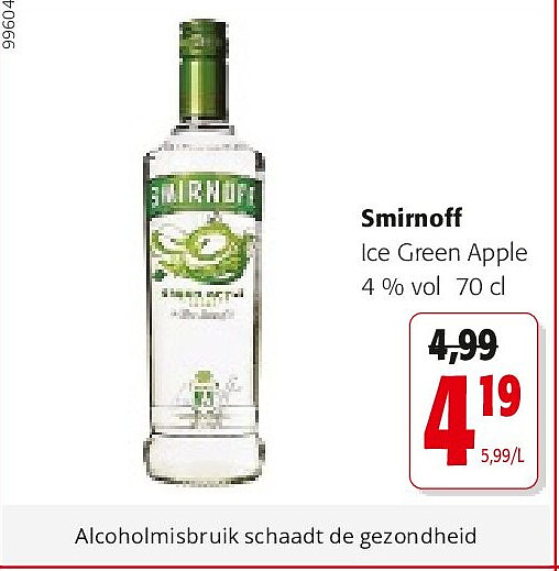 Smirnoff Ice Green Apple 4 % vol 70 cl