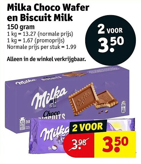 Milka Choco Wafer en Biscuit Milk