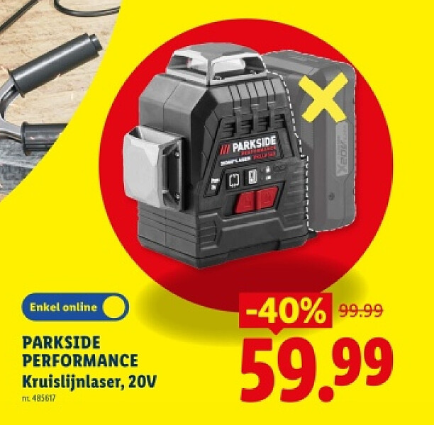 PERFORMANCE Kruislijnlaser, 20V