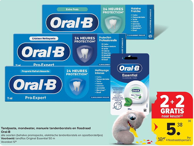 Tandpasta, mondwater, manuele tandenborstels en fl osdraad Oral-B