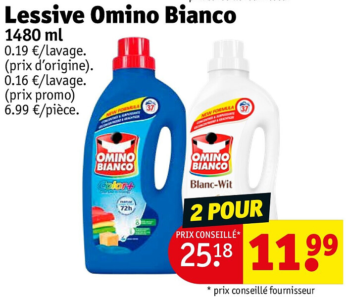 Lessive Omino Bianco 1480 ml 2 POUR