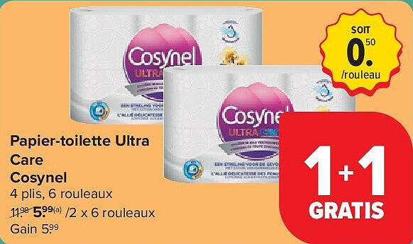 Papier-toilette Ultra Care Cosynel 2 x 6 rouleaux
