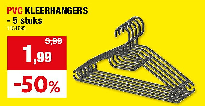 PVC KLEERHANGERS - 5 stuks