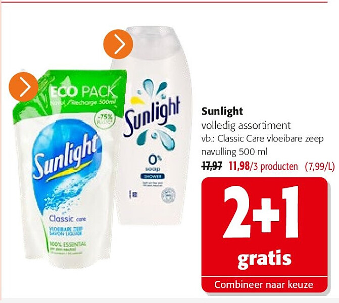 Sunlight Classic Care vloeibare zeep navulling 500 ml