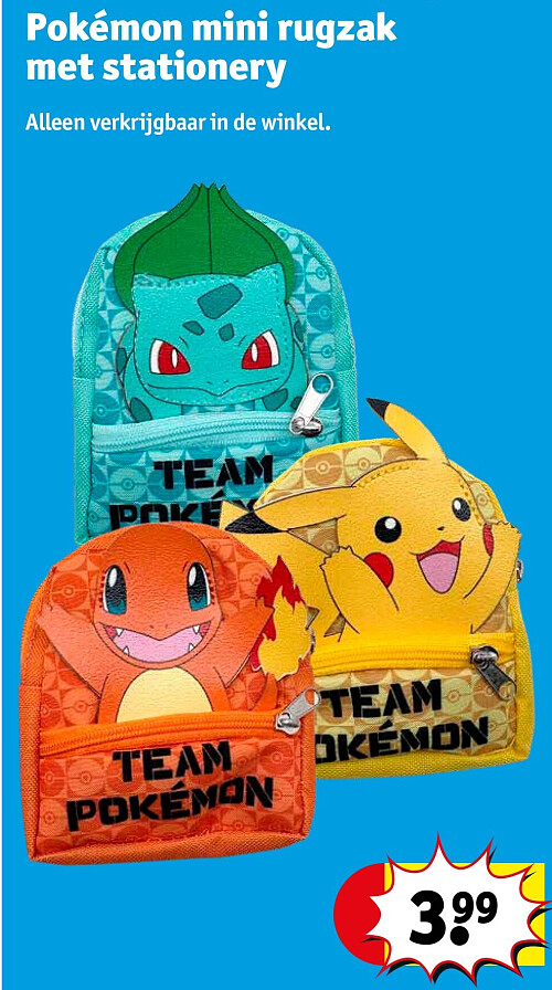 Pokémon mini rugzak met stationery