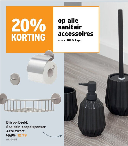 Sealskin zeepdispenser Arte zwart