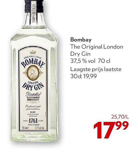 Bombay The Original London Dry Gin 37,5 % vol 70 cl