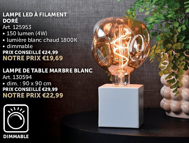 LAMPE LED À FILAMENT DORÉ
