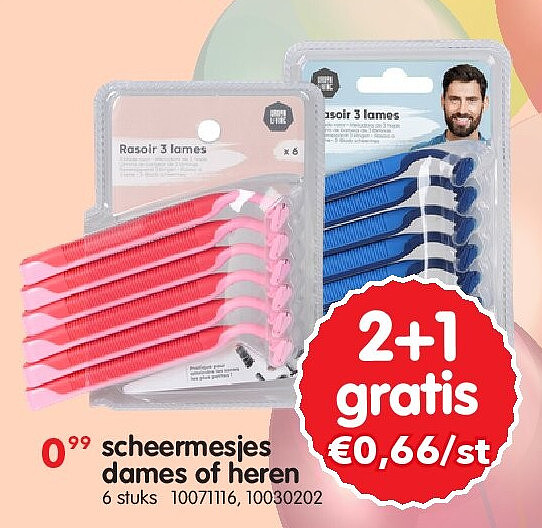 scheermesjes dames of heren