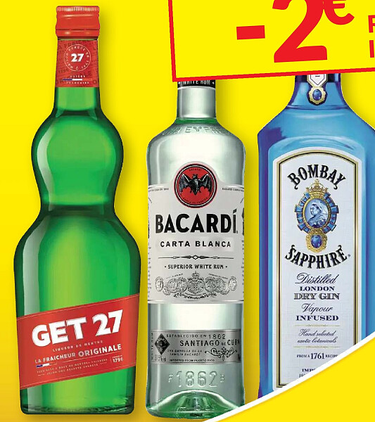 Bacardi, Bombay ou Get 27