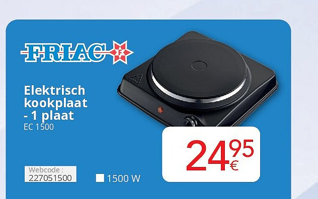 Elektrisch kookplaat - 1 plaat