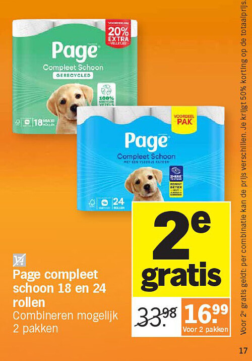 Page compleet schoon 18 en 24 rollen