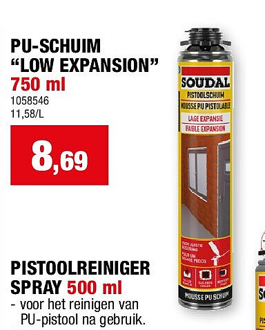PU-SCHUIM “LOW EXPANSION” 750 ml