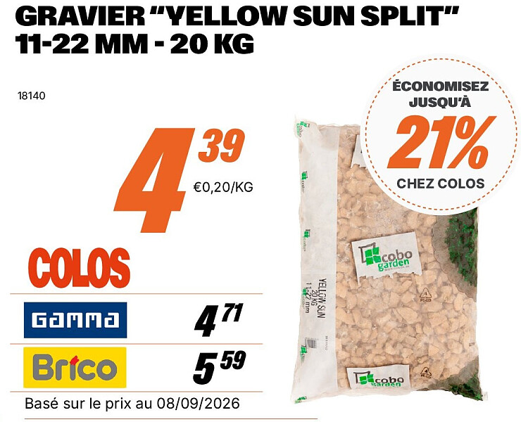 GRAVIER “YELLOW SUN SPLIT” 11-22 MM - 20 KG