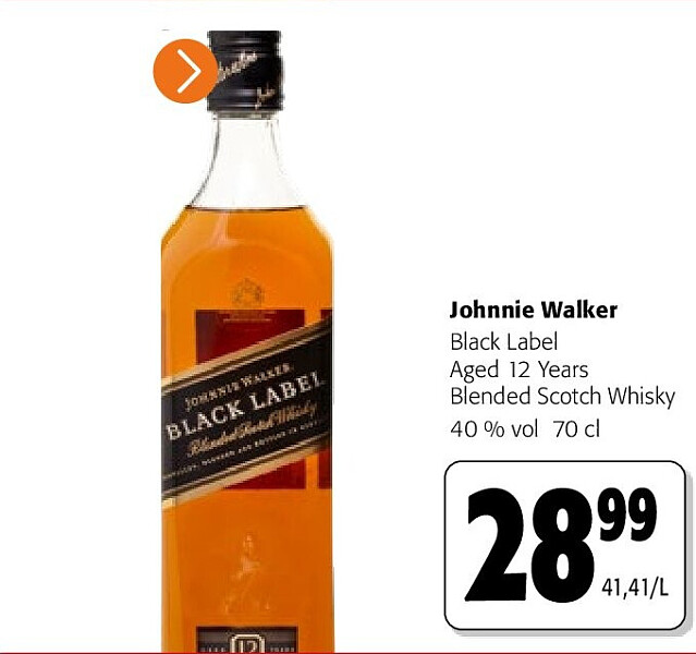 Johnnie Walker Black Label Aged 12 Years Blended Scotch Whisky 40 % vol 70 cl