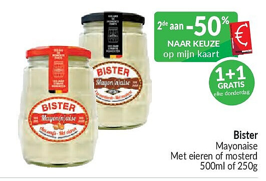 Bister Mayonaise met eieren of mosterd - 500ml of 250g
