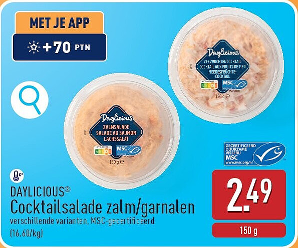 Cocktailsalade zalm/garnalen