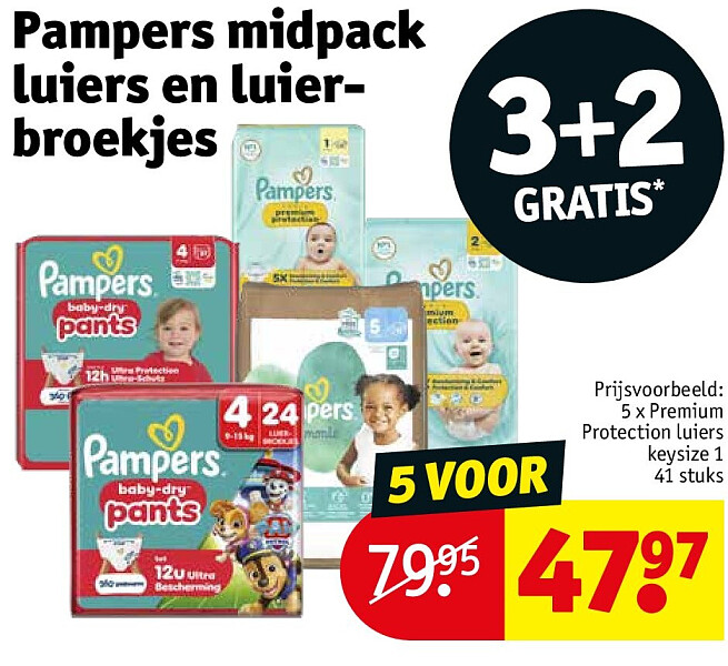 Pampers midpack luiers en luierbroekjes