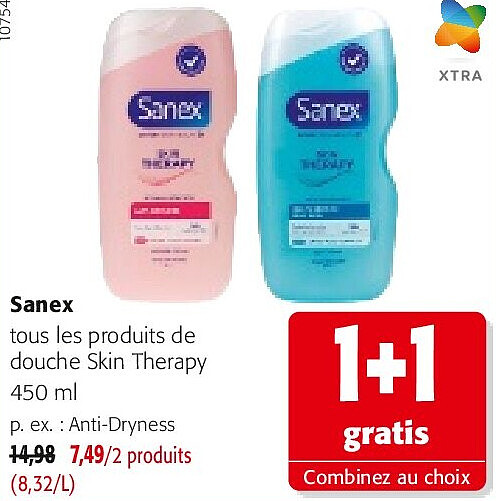 Sanex tous les produits de douche Skin Therapy 450 m