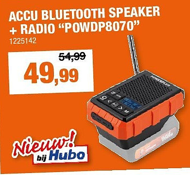 ACCU BLUETOOTH SPEAKER + RADIO “POWDP8070”