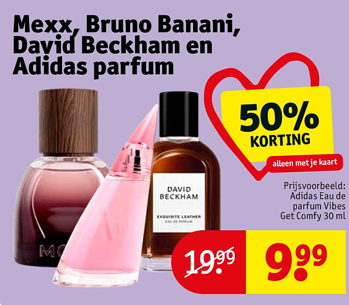 Mexx, Bruno Banani, David Beckham en Adidas parfum