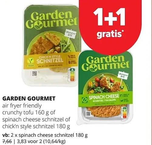 GARDEN GOURMEТ spinach cheese schnitzel 180 g