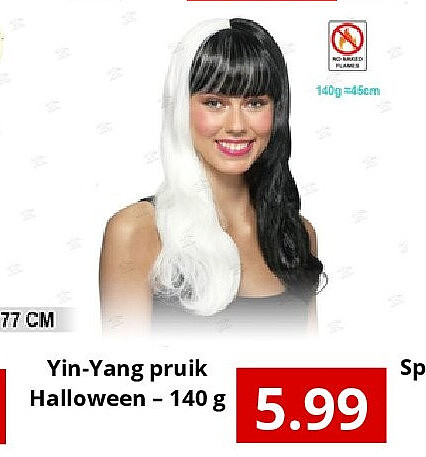 Yin-Yang pruik Halloween – 140 g