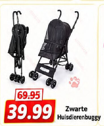 Zwarte Huisdierenbuggy