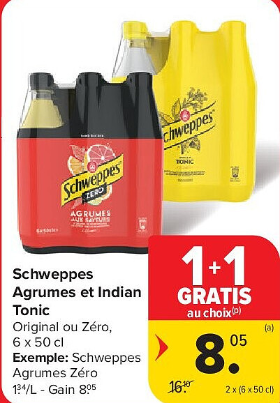 Schweppes Agrumes et Indian Tonic 2 x (6 x 50 cl)