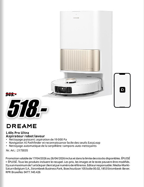 L40s Pro Ultra Aspirateur robot laveur