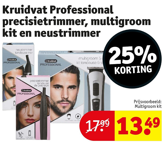 Kruidvat Professional precisietrimmer, multigroom kit en neustrimmer